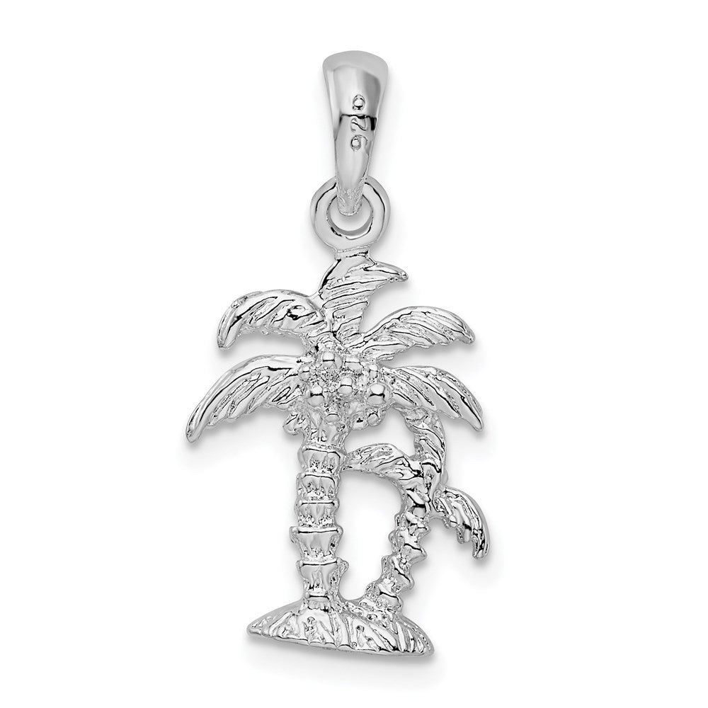 FJC Finejewelers 925 Sterling Silver Polished/Textured 3D Two Palm Trees Charm 25 x 12 mm