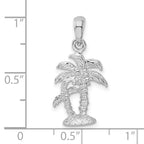 FJC Finejewelers 925 Sterling Silver Polished/Textured 3D Two Palm Trees Charm 25 x 12 mm
