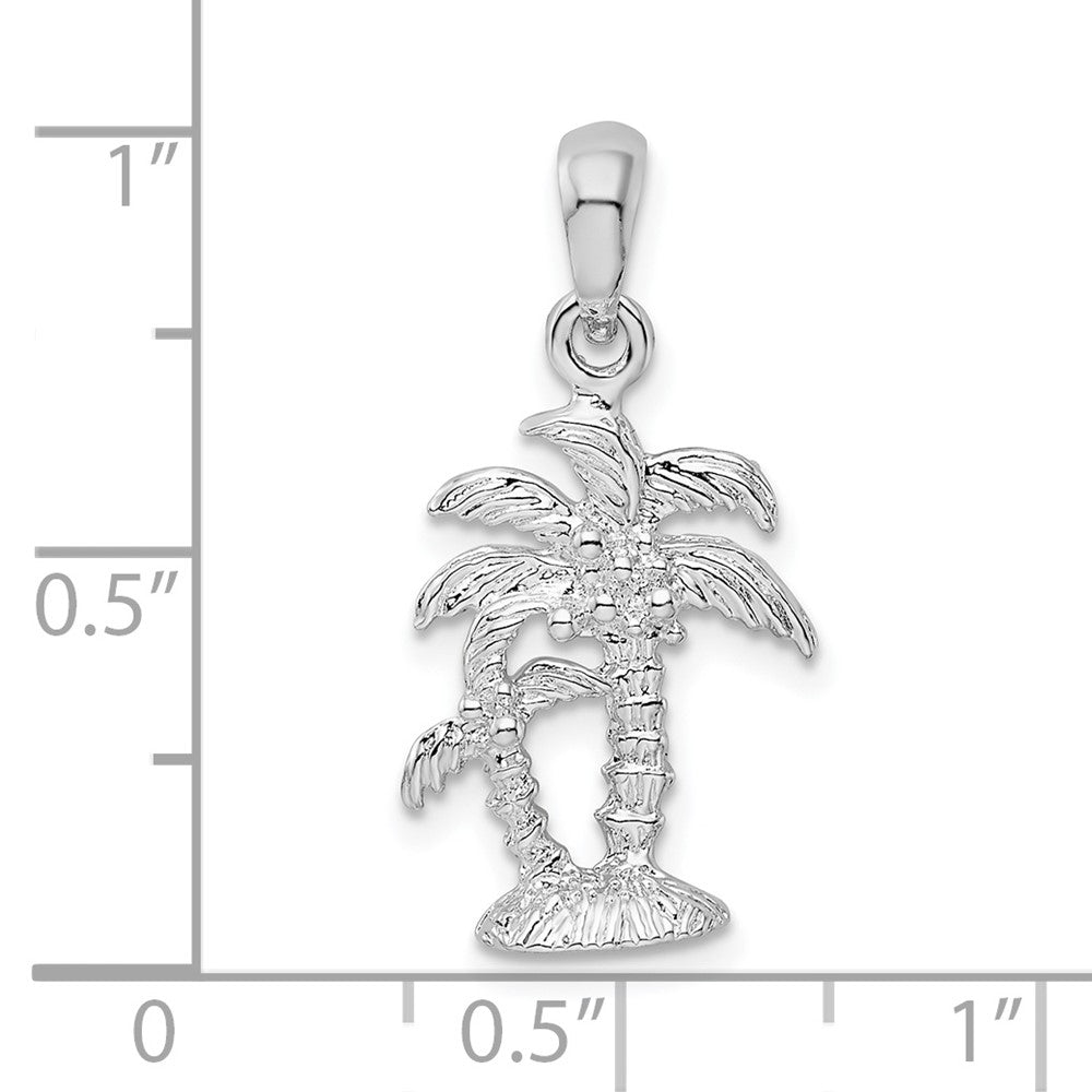 FJC Finejewelers 925 Sterling Silver Polished/Textured 3D Two Palm Trees Charm 25 x 12 mm