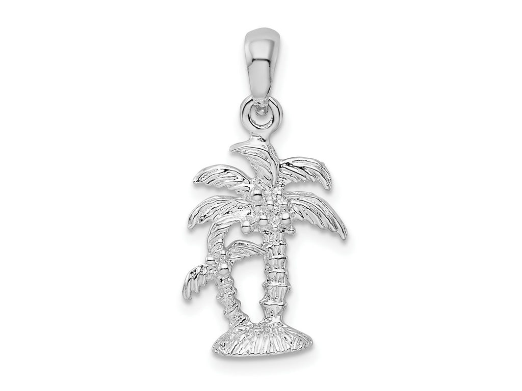 FJC Finejewelers 925 Sterling Silver Polished/Textured 3D Two Palm Trees Charm 25 x 12 mm