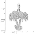 FJC Finejewelers 925 Sterling Silver Rhodium Plated Polished Two Palm Trees Charm 29 x 21 mm