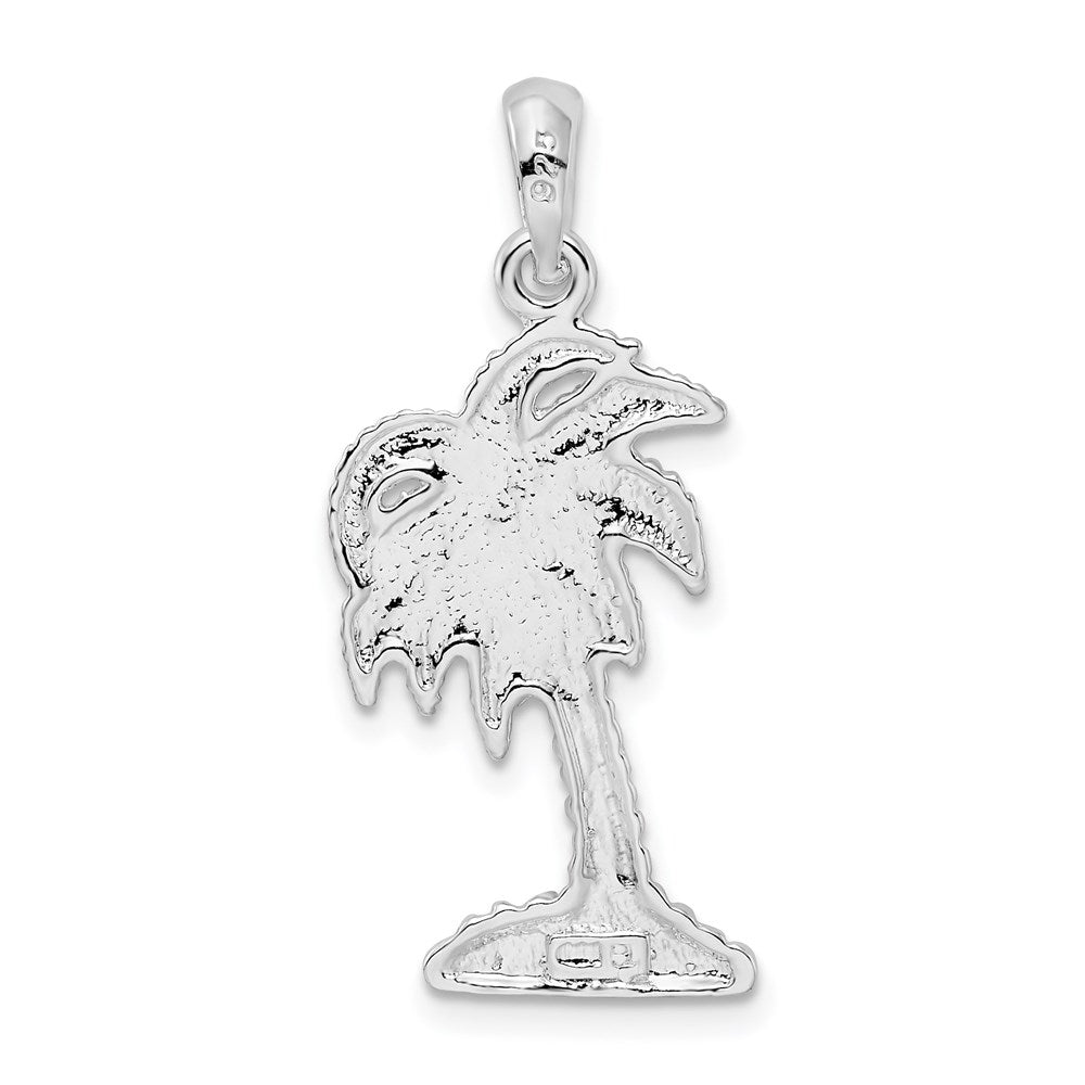 FJC Finejewelers 925 Sterling Silver Rhodium Plated Polished Small Palmetto Tree Charm 30 x 14 mm