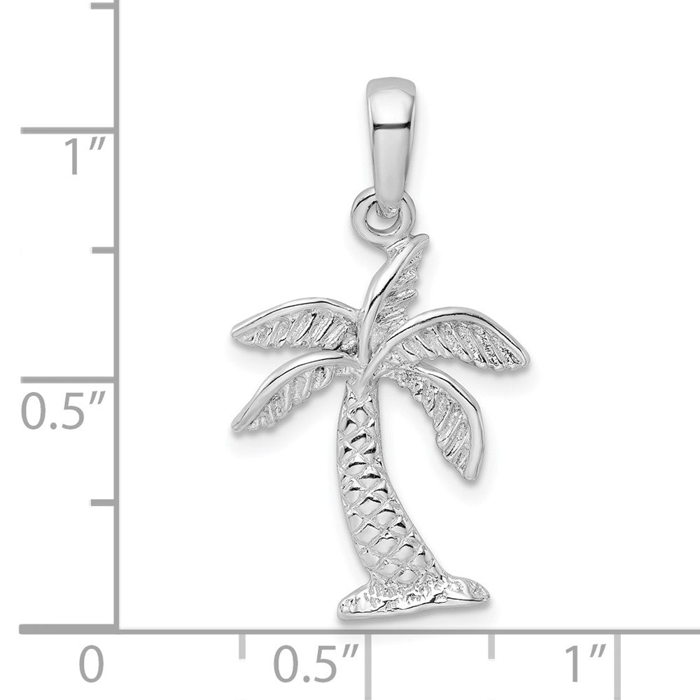 FJC Finejewelers 925 Sterling Silver Rhodium Plated Palm Tree with Textured Trunk Charm 27 x 15 mm