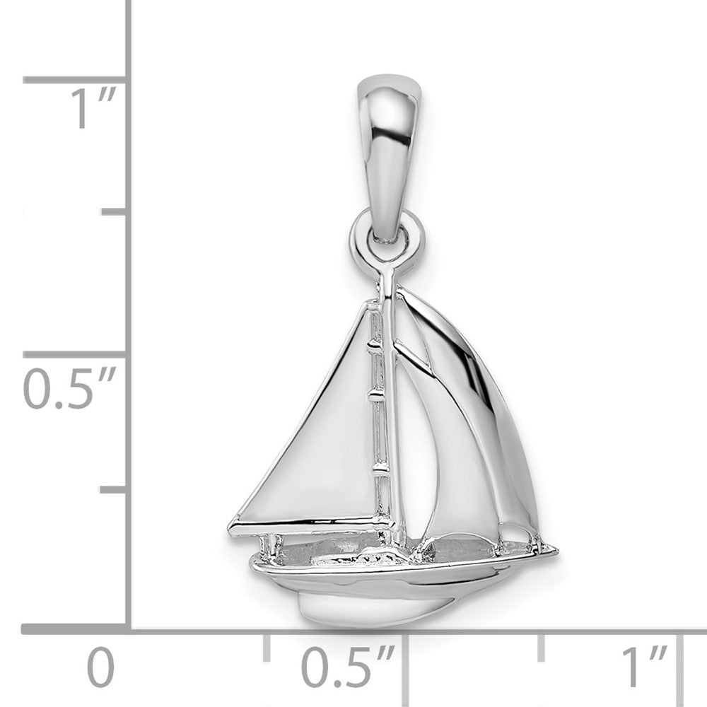 FJC Finejewelers 925 Sterling Silver Polished 3D Sailboat Charm 25 x 15 mm