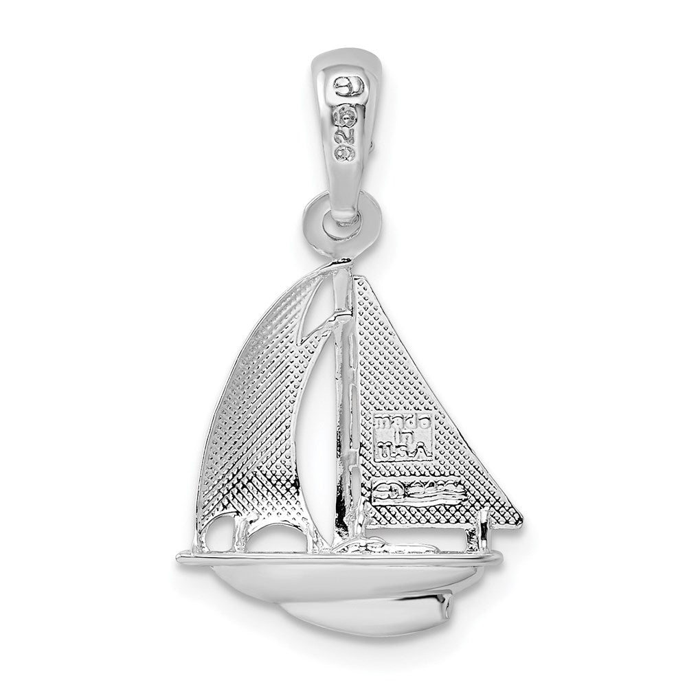 FJC Finejewelers 925 Sterling Silver Polished 3D Sailboat Charm 25 x 15 mm