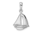 FJC Finejewelers 925 Sterling Silver Polished 3D Sailboat Charm 25 x 15 mm