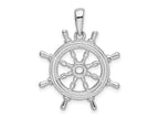 FJC Finejewelers 925 Sterling Silver Rhodium Plated Polished Cut-out 3D Ships Wheel Charm 27 x 20 mm