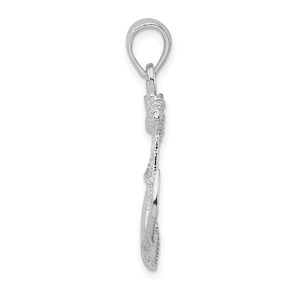 FJC Finejewelers 925 Sterling Silver Rhodium Plated Polished Anchor with Rope Charm 32 x 18 mm