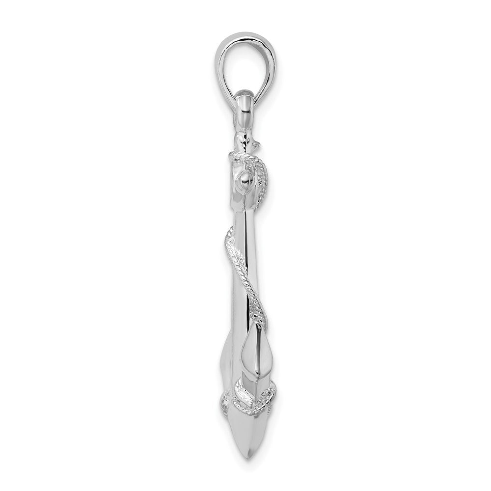 FJC Finejewelers 925 Sterling Silver Rhodium Plated Polished 3D Anchor with Rope Charm 39 x 23 mm