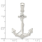 FJC Finejewelers 925 Sterling Silver Rhodium Plated Polished 3D Anchor with Rope Charm 39 x 23 mm