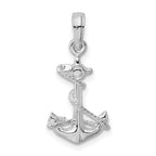 FJC Finejewelers 925 Sterling Silver Rhodium Plated Polished 3D Anchor with Rope Charm 23 x 11 mm