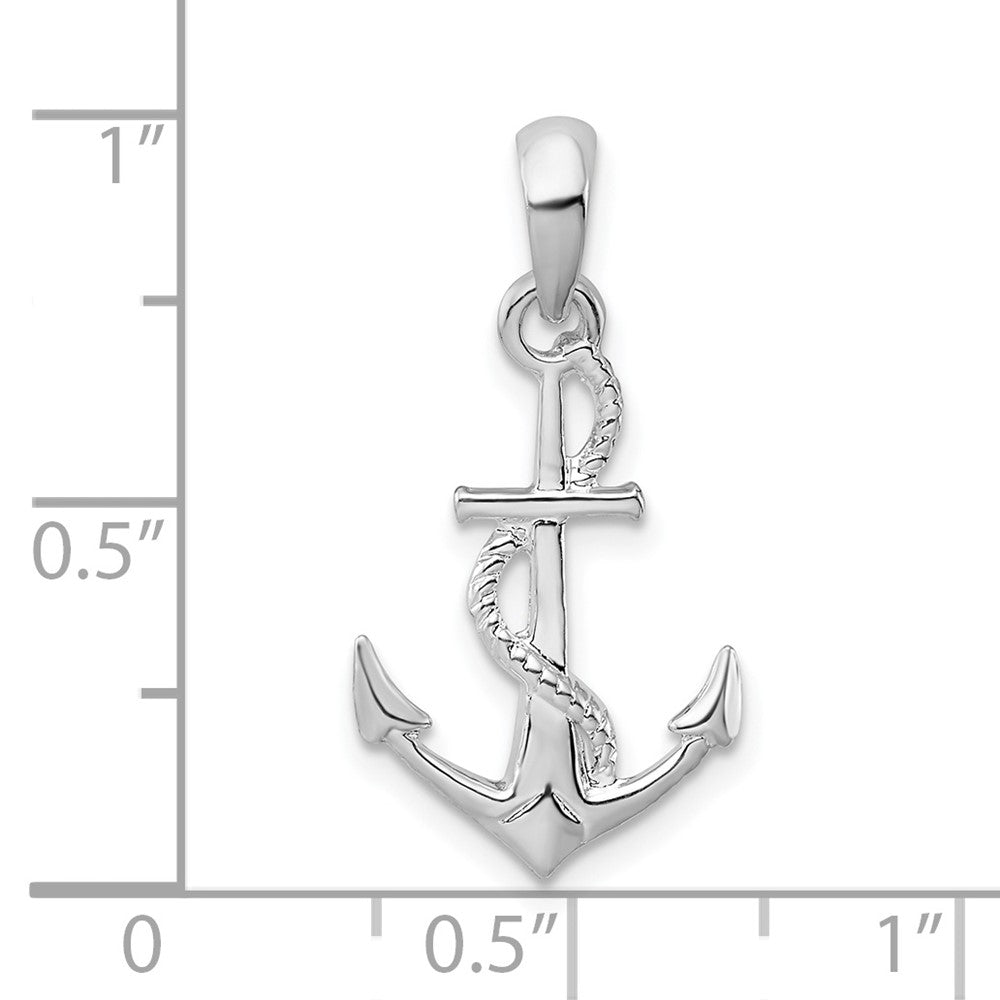 FJC Finejewelers 925 Sterling Silver Polished/Textured 3D Anchor with Rope Charm 24 x 12 mm
