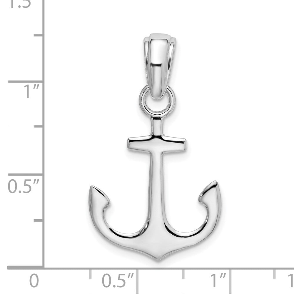 FJC Finejewelers 925 Sterling Silver Rhodium Plated Polished 3D Anchor Charm 31 x 17 mm