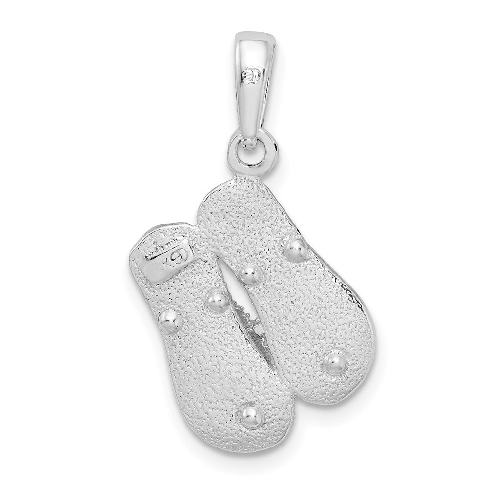 FJC Finejewelers 925 Sterling Silver Rhodium Plated Polished 3D Flip-flops Charm 26 x 15 mm