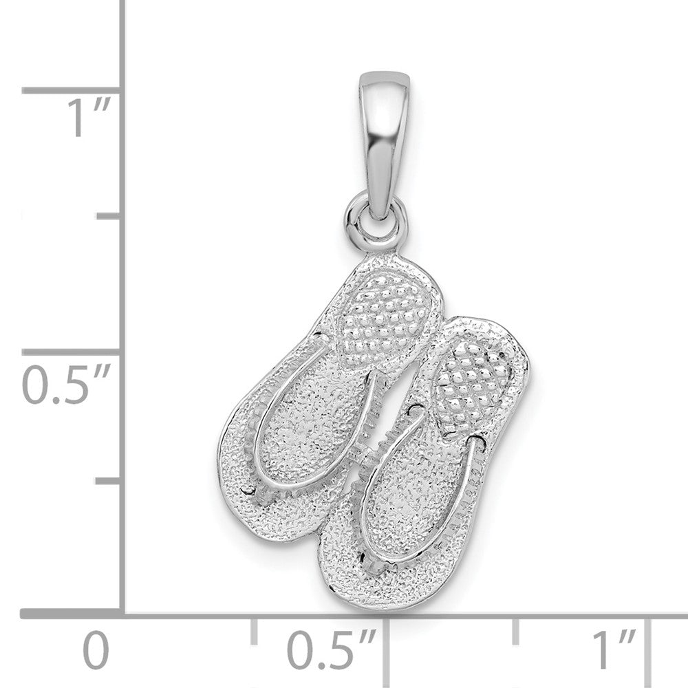 FJC Finejewelers 925 Sterling Silver Rhodium Plated Polished 3D Flip-flops Charm 26 x 15 mm