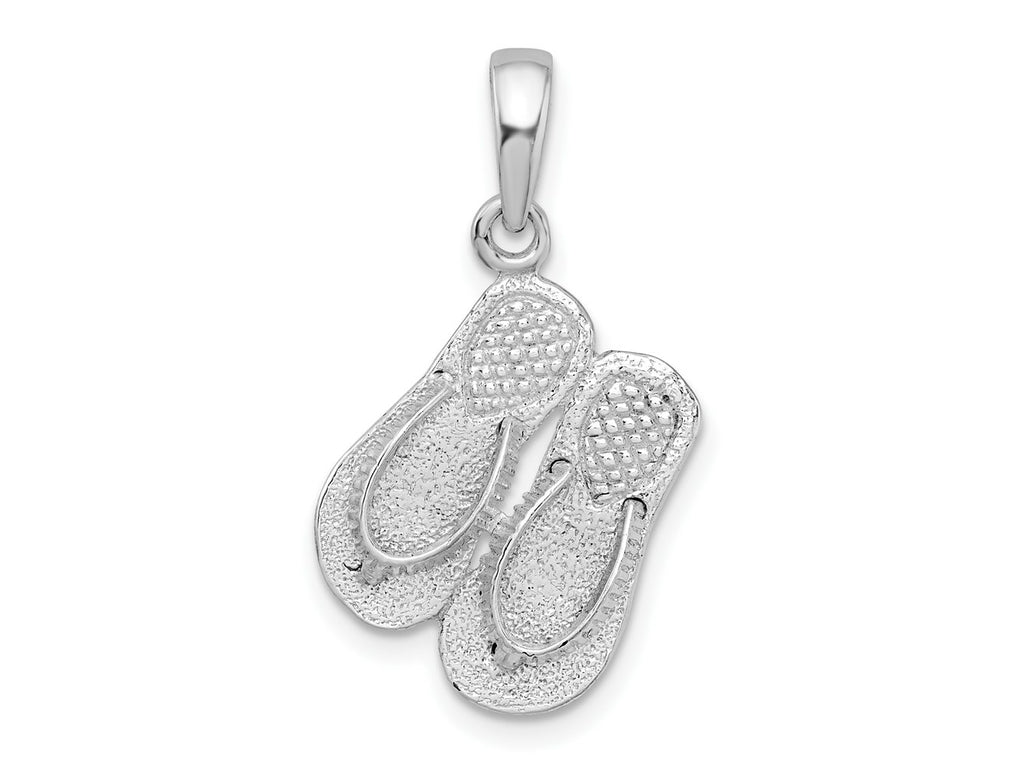 FJC Finejewelers 925 Sterling Silver Rhodium Plated Polished 3D Flip-flops Charm 26 x 15 mm