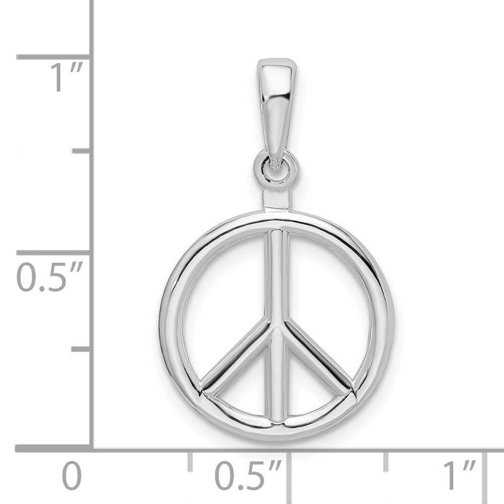 FJC Finejewelers 925 Sterling Silver Rhodium Plated Polished Peace Symbol Charm 15 mm