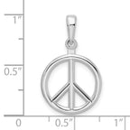 FJC Finejewelers 925 Sterling Silver Rhodium Plated Polished Peace Symbol Charm 15 mm