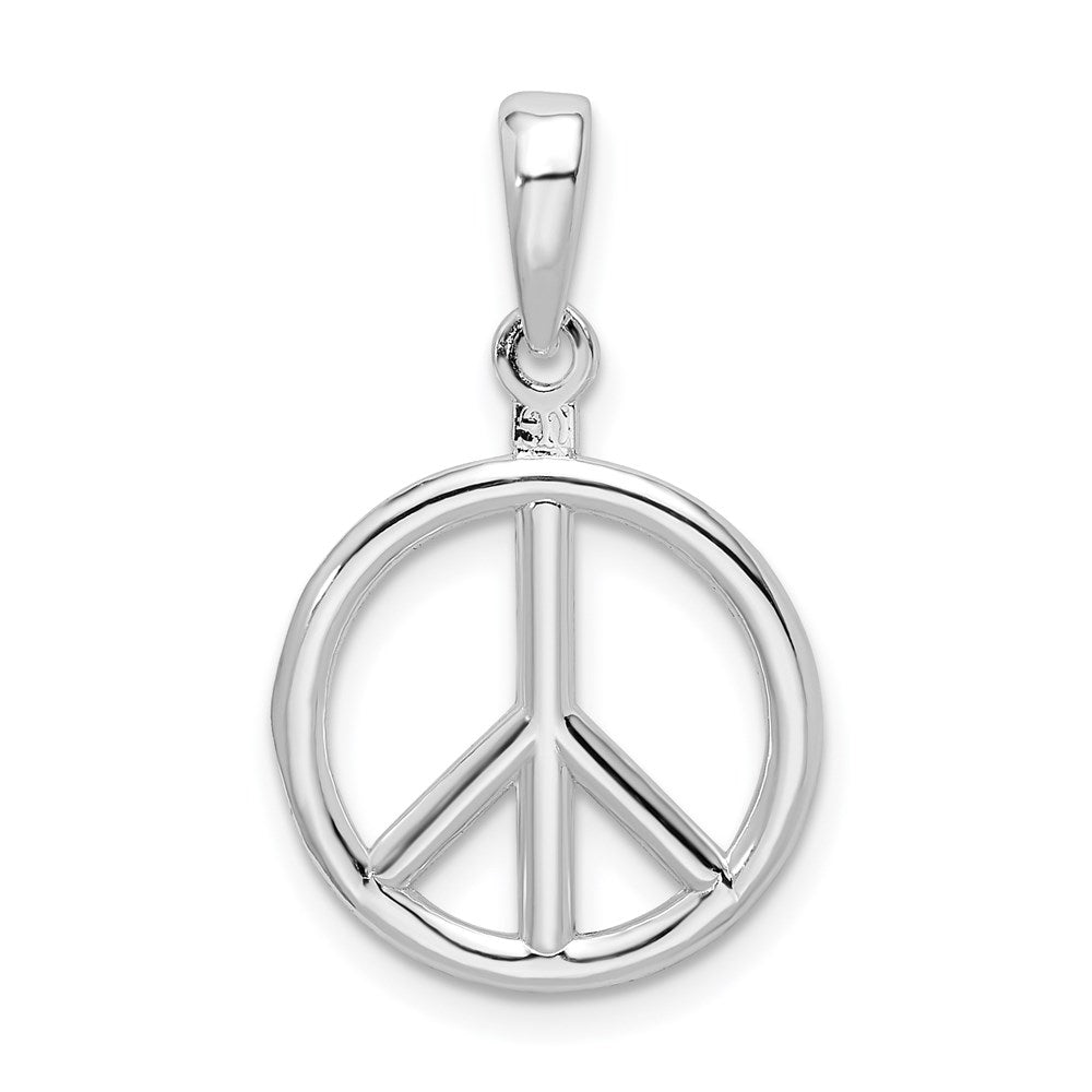 FJC Finejewelers 925 Sterling Silver Rhodium Plated Polished Peace Symbol Charm 15 mm