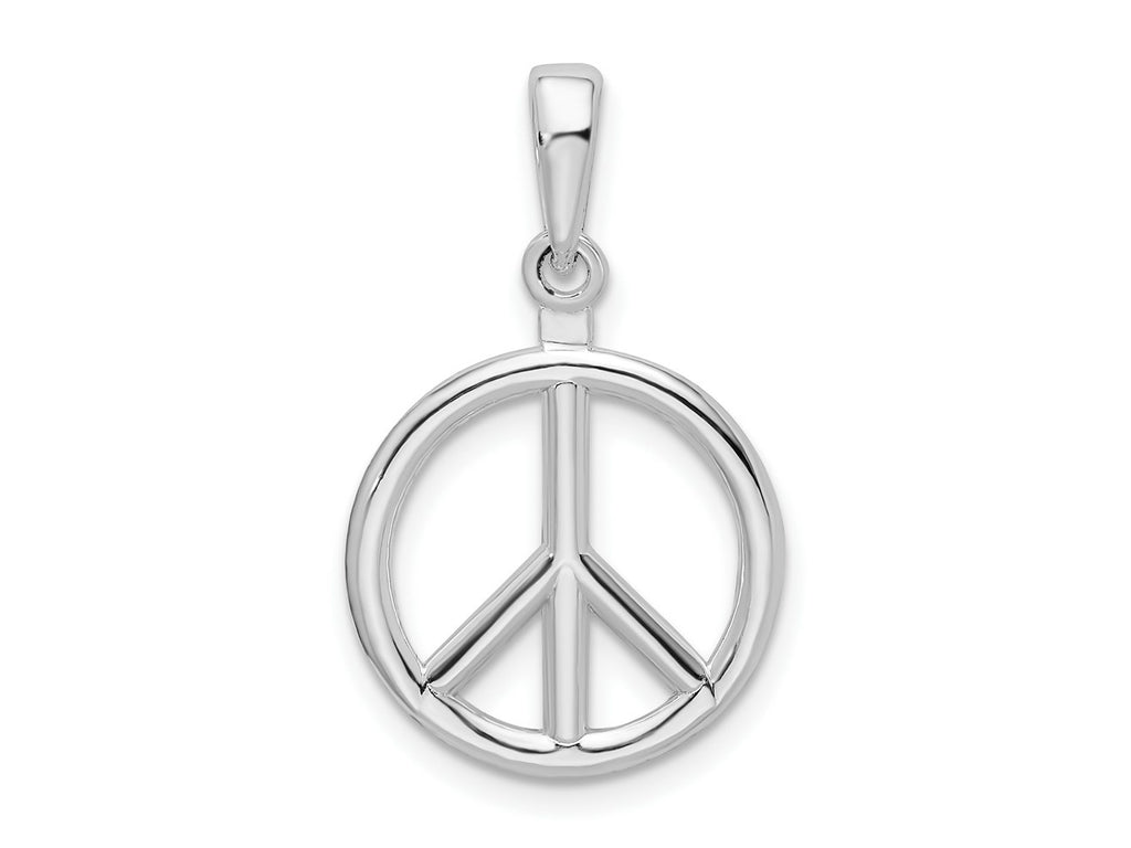 FJC Finejewelers 925 Sterling Silver Rhodium Plated Polished Peace Symbol Charm 15 mm