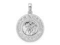 FJC Finejewelers 925 Sterling Silver Rhodium Plated Textured Turks Caicos Sand Dollar Charm 25 x 18 mm