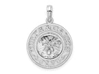 FJC Finejewelers 925 Sterling Silver Rhodium Plated Textured Turks Caicos Sand Dollar Charm 25 x 18 mm