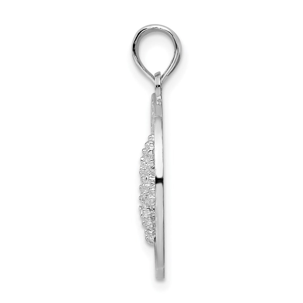 FJC Finejewelers 925 Sterling Silver Rhodium Plated Textured Turks Caicos with Starfish Charm 25 x 18 mm