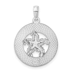 FJC Finejewelers 925 Sterling Silver Rhodium Plated Textured Turks Caicos with Starfish Charm 25 x 18 mm