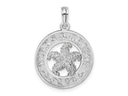 FJC Finejewelers 925 Sterling Silver Rhodium Plated Textured Turks Caicos with Starfish Charm 25 x 18 mm