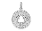 FJC Finejewelers 925 Sterling Silver Rhodium Plated Textured Turks Caicos Dolphins Charm 25 x 17 mm