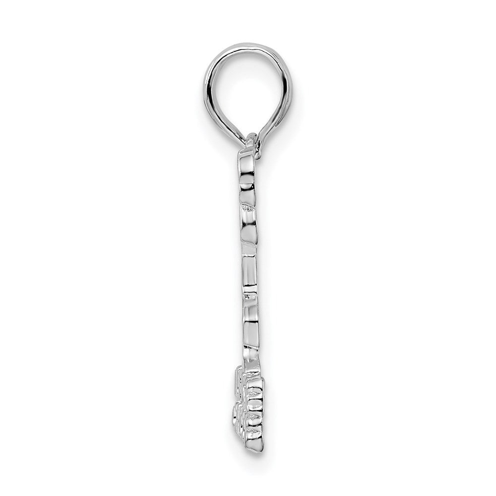 FJC Finejewelers 925 Sterling Silver Rhodium Plated Polished Turks Caicos Flamingo Charm 22 x 8 mm