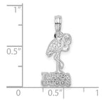 FJC Finejewelers 925 Sterling Silver Rhodium Plated Polished Turks Caicos Flamingo Charm 22 x 8 mm