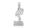 FJC Finejewelers 925 Sterling Silver Rhodium Plated Polished Turks Caicos Flamingo Charm 22 x 8 mm