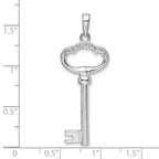 FJC Finejewelers 925 Sterling Silver Rhodium Plated 3D KEY TO MY HEART Key Charm 34 mm