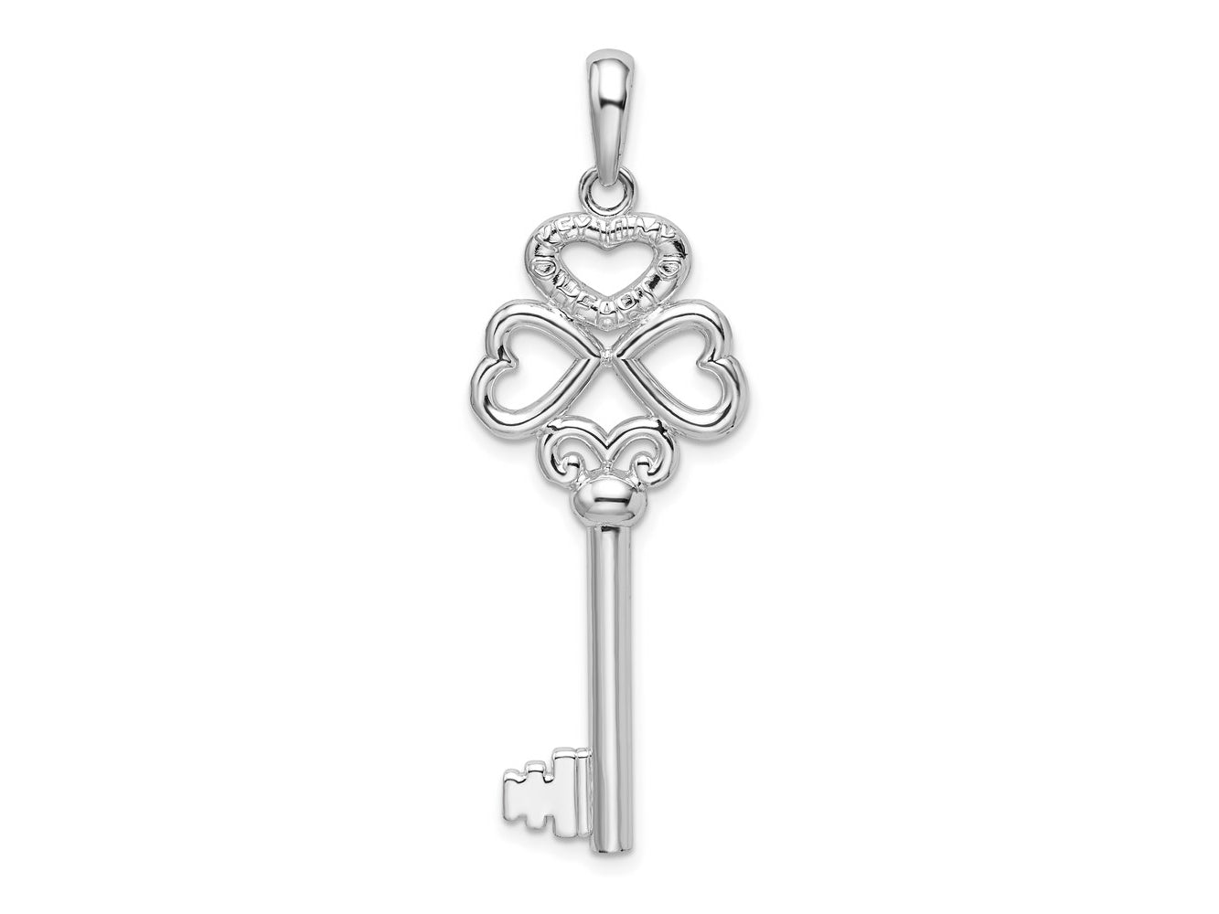 FJC Finejewelers 925 Sterling Silver 3D KEY TO MY HEART Heart Top Key Charm 39 mm