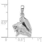 FJC Finejewelers 925 Sterling Silver Rhodium Plated Polished 3D Conch Shell Charm 24 x 14 mm
