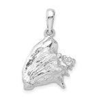FJC Finejewelers 925 Sterling Silver Rhodium Plated Polished 3D Conch Shell Charm 24 x 14 mm