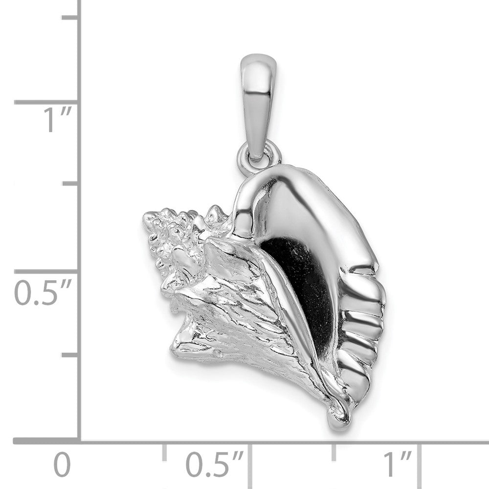 FJC Finejewelers 925 Sterling Silver Rhodium Plated Polished 3D Large Conch Shell Charm 28 x 18 mm