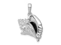 FJC Finejewelers 925 Sterling Silver Rhodium Plated Polished 3D Large Conch Shell Charm 28 x 18 mm