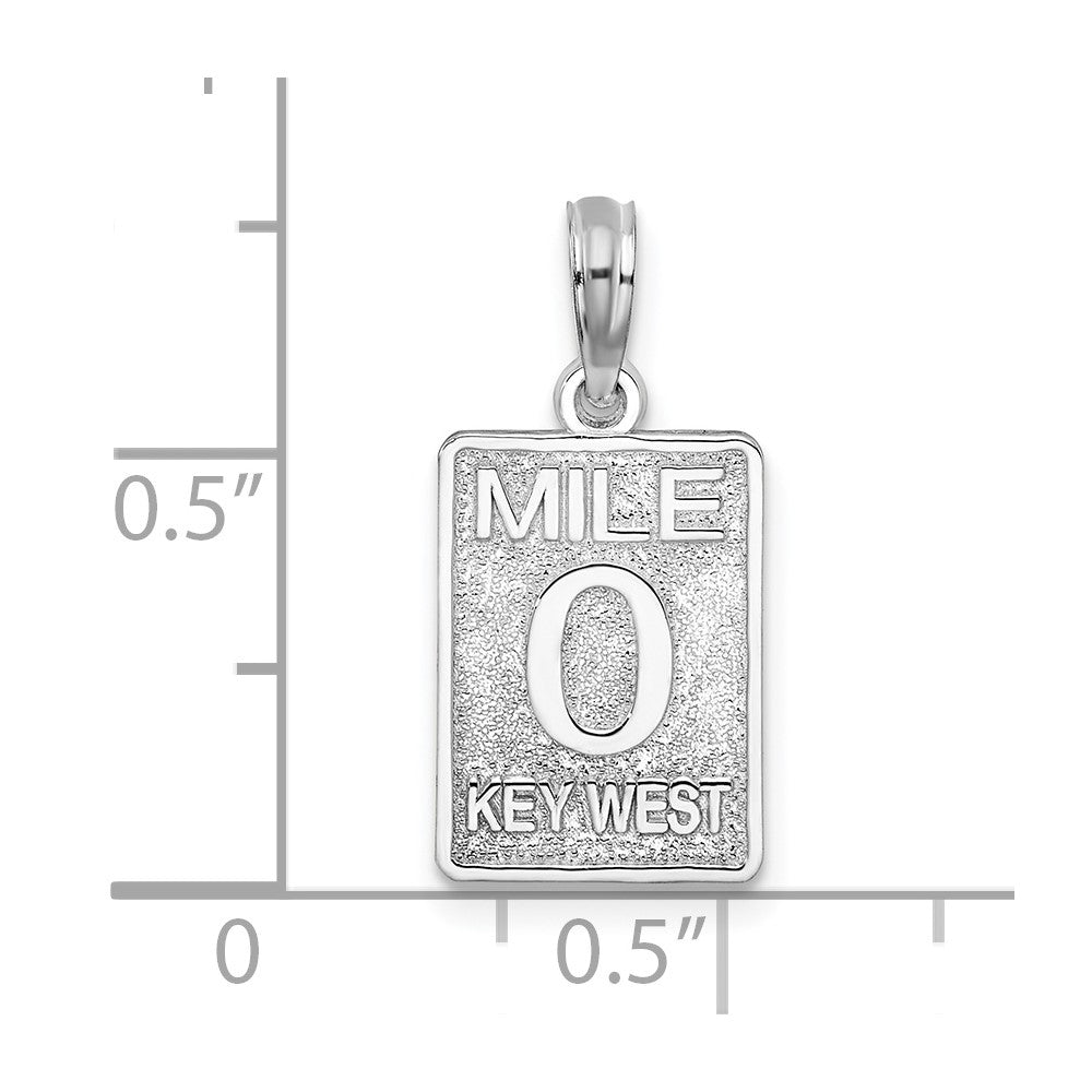 FJC Finejewelers 925 Sterling Silver Rhodium Plated Polished 0 Mile Marker Key West Charm 20 x 9 mm