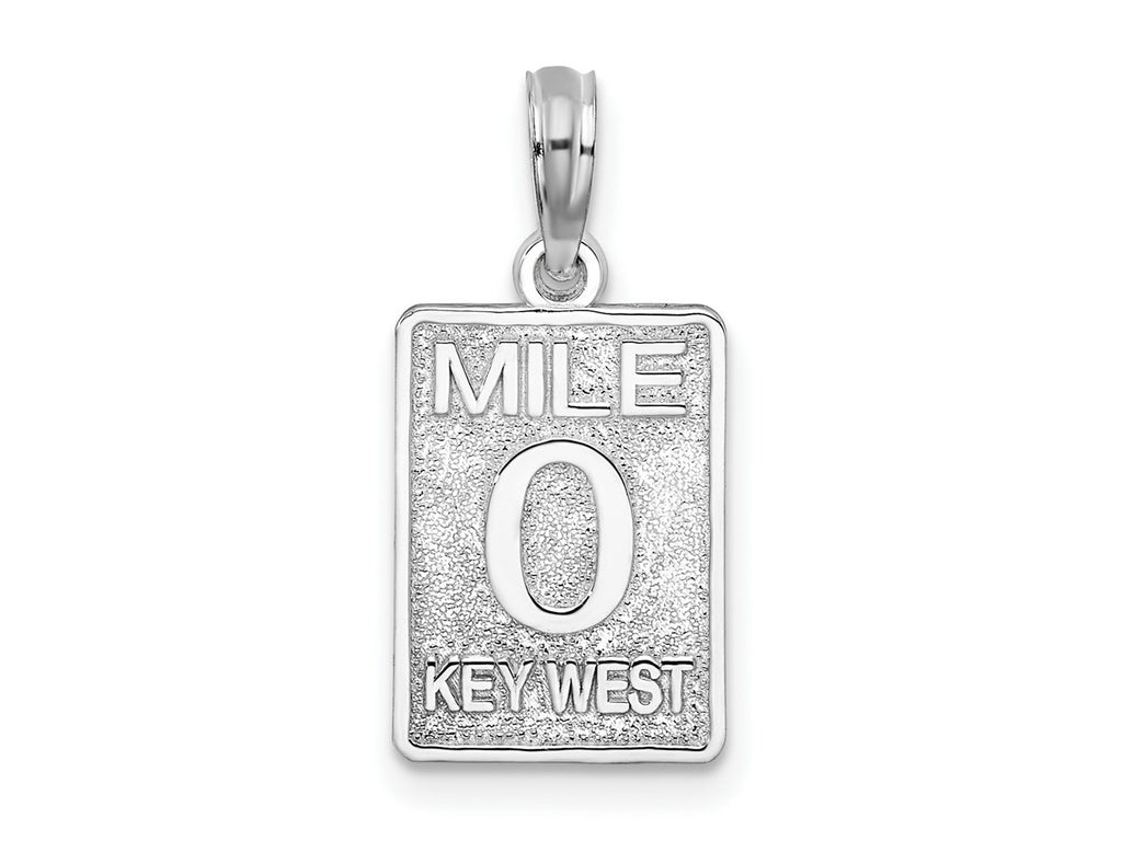 FJC Finejewelers 925 Sterling Silver Rhodium Plated Polished 0 Mile Marker Key West Charm 20 x 9 mm