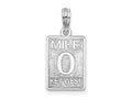 FJC Finejewelers 925 Sterling Silver Rhodium Plated Polished 0 Mile Marker Key West Charm 20 x 9 mm