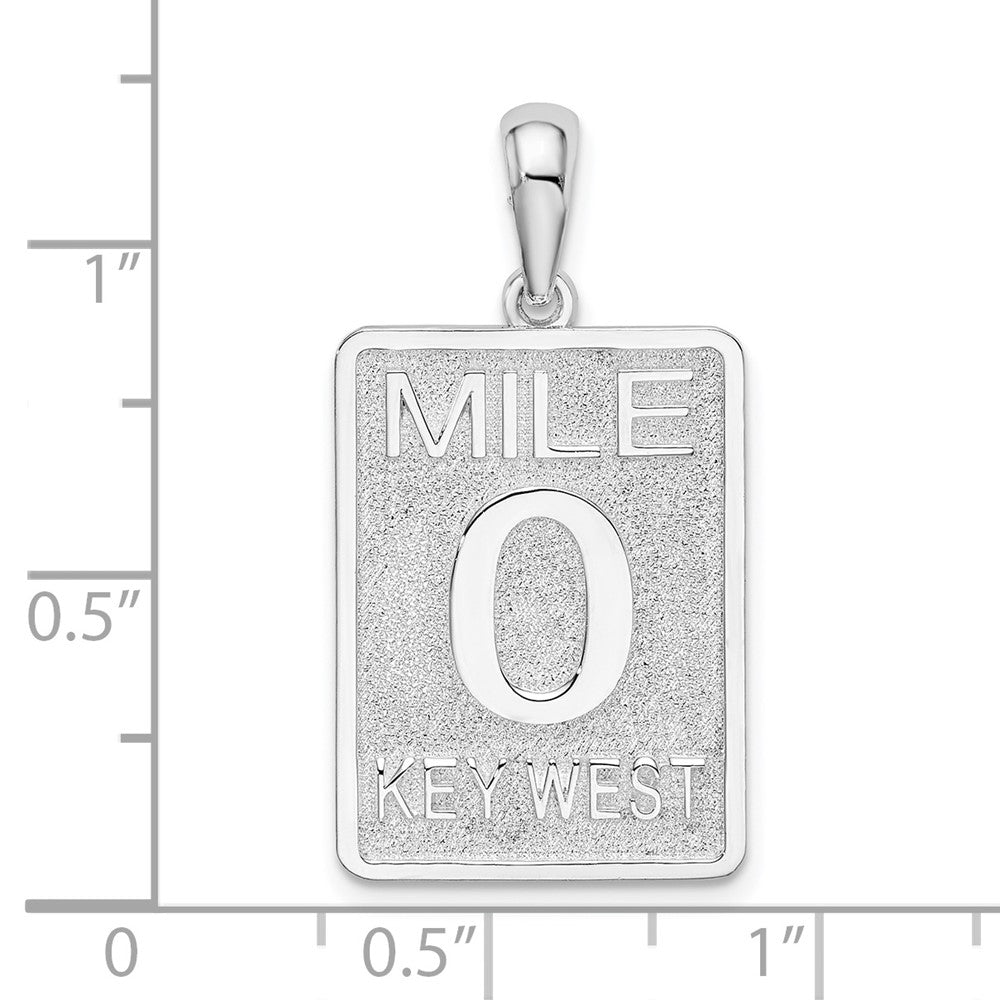 FJC Finejewelers 925 Sterling Silver Rhodium Plated Polished 0 Mile Marker Key West Charm 29 x 15 mm