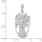 FJC Finejewelers 925 Sterling Silver Rhodium Plated Polished Large Florida Lobster Charm 31 x 15 mm