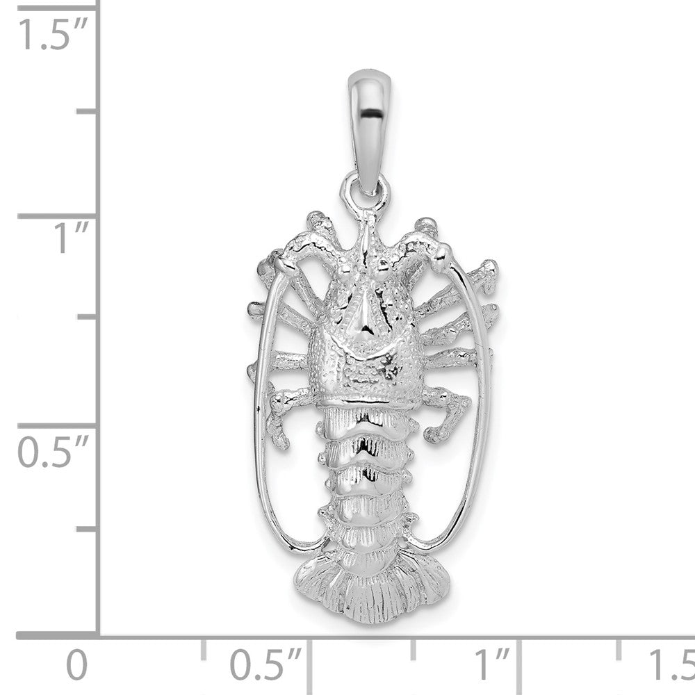 FJC Finejewelers 925 Sterling Silver Rhodium Plated Polished Large Florida Lobster Charm 31 x 15 mm