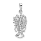 FJC Finejewelers 925 Sterling Silver Rhodium Plated Polished Medium Florida Lobster Charm 30 x 12 mm