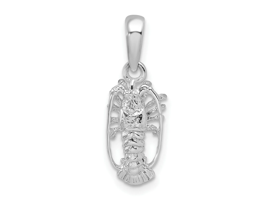 FJC Finejewelers 925 Sterling Silver Rhodium Plated Polished Small Florida Lobster Charm 22 x 8 mm