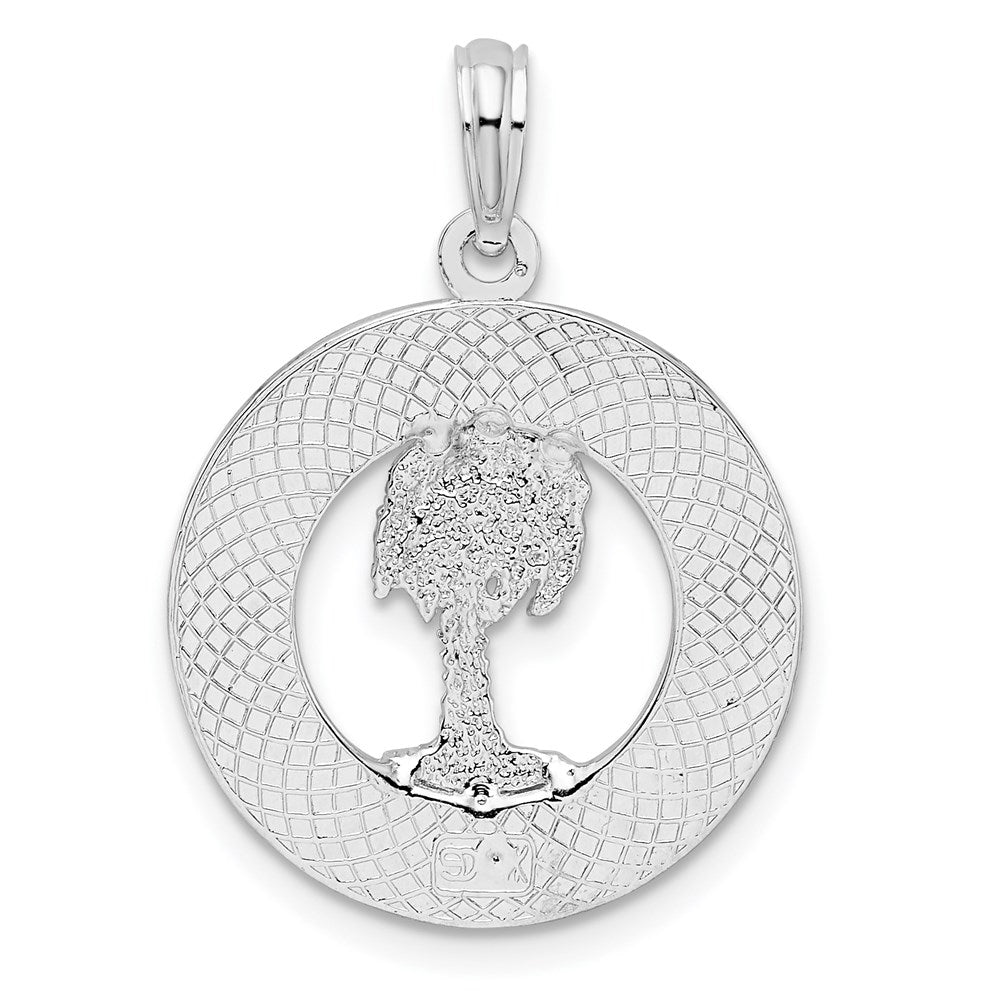 FJC Finejewelers 925 Sterling Silver Textured Siesta Key,FL with Palm Tree Charm 25 x 18 mm