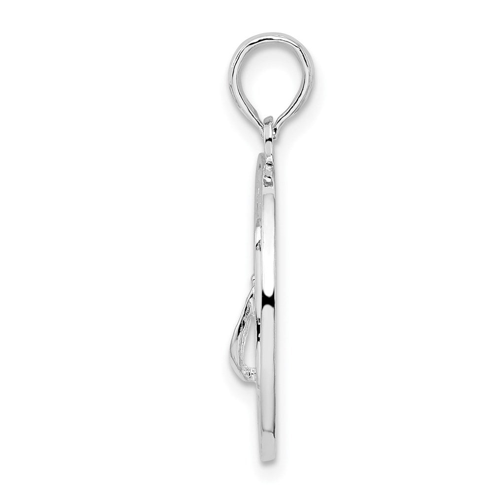 FJC Finejewelers 925 Sterling Silver  Textured Siesta Key,FL with Flip-flop Charm 25 x 18 mm