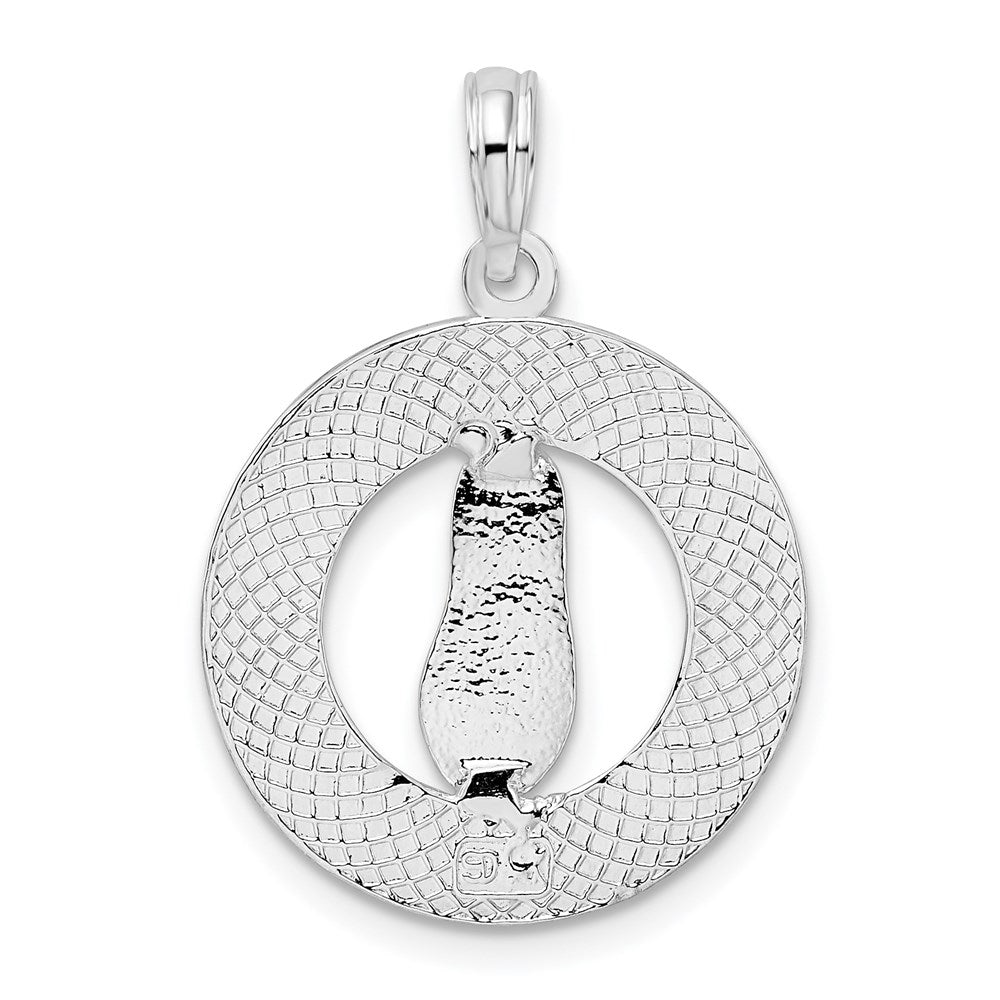 FJC Finejewelers 925 Sterling Silver  Textured Siesta Key,FL with Flip-flop Charm 25 x 18 mm